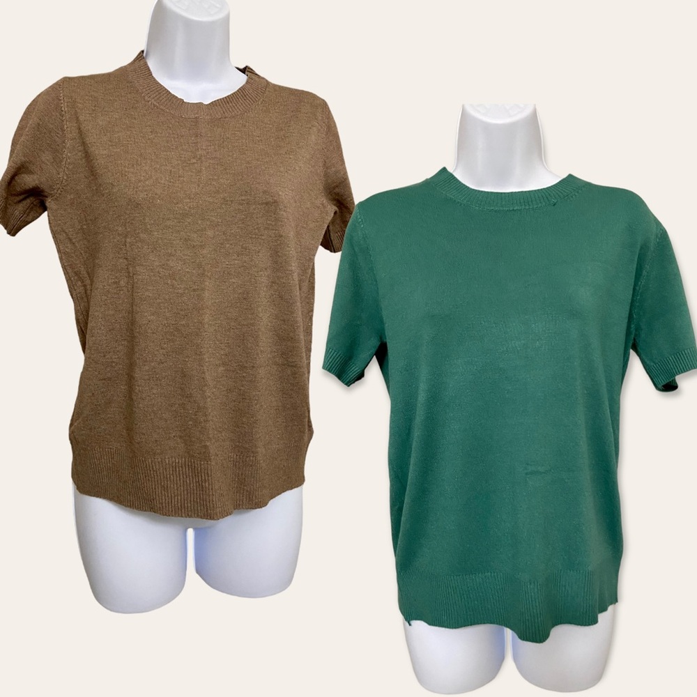 LAVIDENCE 2pc Short-Sleeve Sweaters Size L